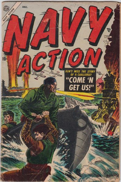 1954-56 Navy Action #3, Navy Combat #4, 9 Marvel Comics (Featuring Bill Everett Cover/Art; Don Heck, Joe Sinnott, and Gene Colan Stories)