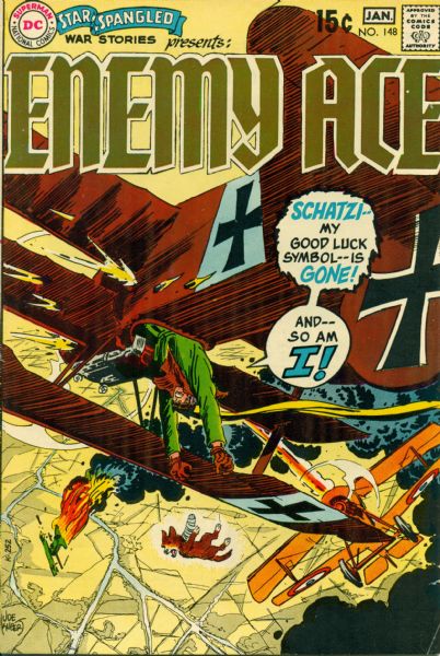 1969-70 Enemy Ace #146-148 DC Comics Fine/Very Fine Joe Kubert Art (MEARS Auction LOA)