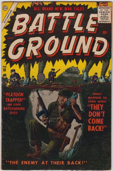 1952-66 Battle Ground #5, 7, 18; Battle Squadron #4; Battle Heroes #2; Battle Report #3 (Featuring Eugene Hughes Cover/Art)
