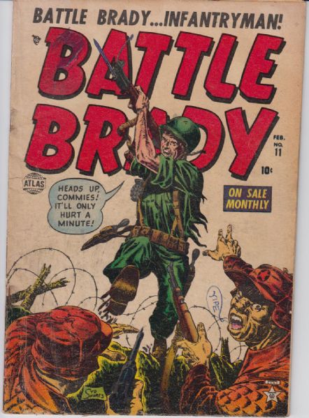 1953-57 Battle Brady #11; Battle Attack #1; Battle Action #29-30; Battle Cry #8 (MEARS Auction LOA)
