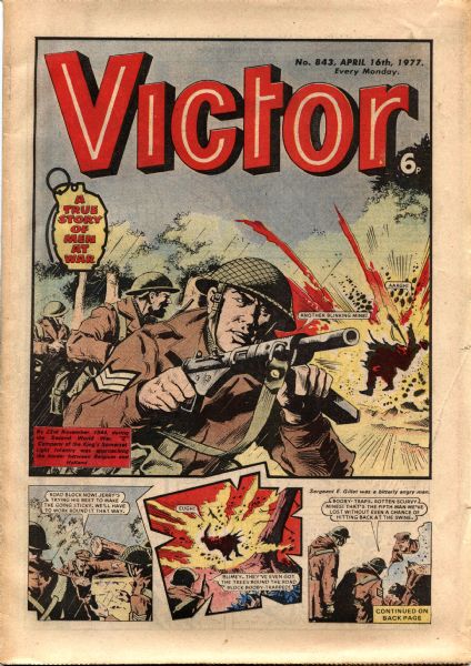 1977 Victor British War Comic #843-851 & #853-858 - Lot of 15 (MEARS Auction LOA)