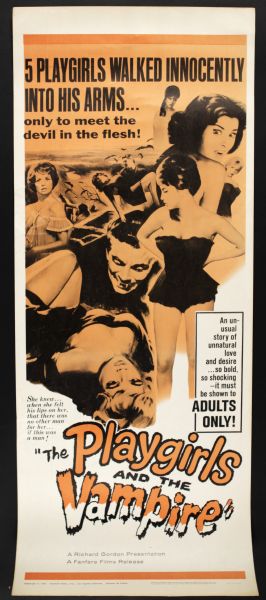 1963 The Playgirls and The Vampire Insert (14"x36") Original Movie Poster (MEARS Auction LOA)