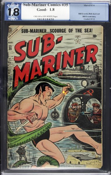1954 Sub-Mariner #35 Marvel Comics (PGX Good- 1.8) Featuring Bill Everett and Dick Ayers Cover/Art; Bill Everett Story