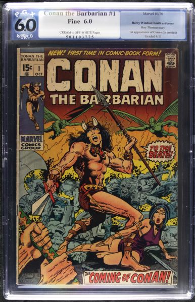 1970 Conan the Barbarian #1 (First Issue) Marvel Comics (PGX Fine 6.0) Featuring Barry Windsor-Smith Cover/Art; Roy Thomas Story; First Appearance of Conan (in Comics)