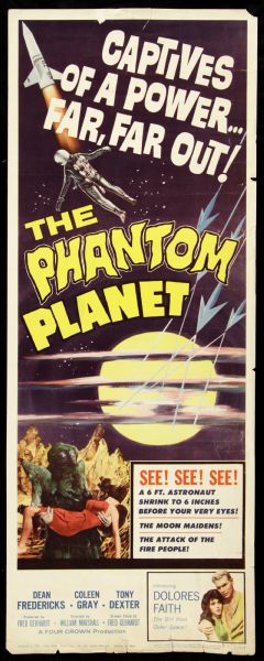 1962 Phantom Planet Insert (14"x36") Original Movie Poster (MEARS LOA) 