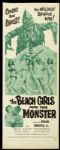 1965 The Beach Girls and the Monster Insert (14"x36") Original Movie Poster (MEARS LOA) Bikini Clad Women