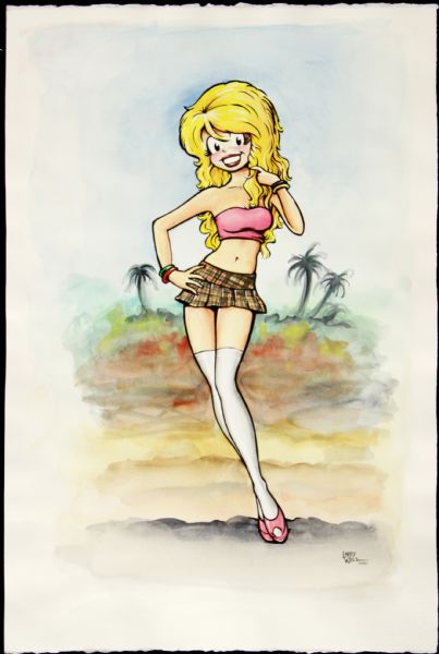 2011 Larry Welz Underground Artwork "Cherry Poptart" 15" x 22.5" Watercolor Painting (MEARS LOA) One of a Kind, Incredibly Unique!!
