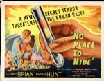 1956 No Place to Hide 1/2 Sheet (22" x 28") Original Movie Poster (MEARS LOA) Secret Terror Threatens Human Race