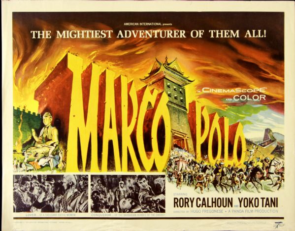 1962 Marco Polo 1/2 Sheet (22" x 28") Original Movie Poster (MEARS LOA) The Mightiest Adventurer of Them All