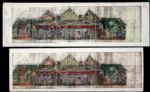 2010 Two Working Roughs Signed by Larry Todd "Haunted Mansion Blueprints" 10"x30" to 10"x33" Prints Affixed to Sheet Metal (MEARS LOA)