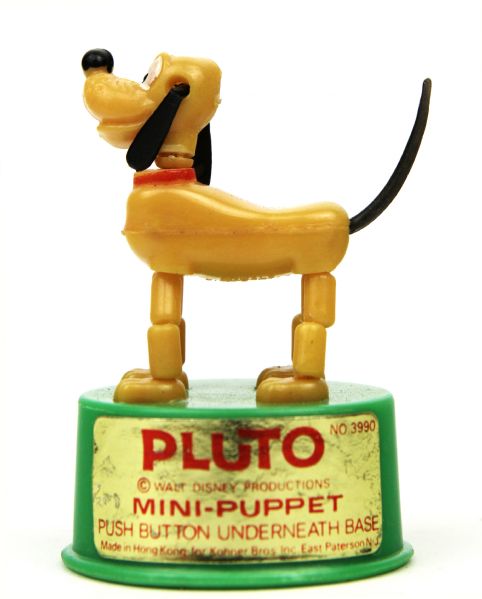1960s Mini Disney Pluto Kohner Push Toy 
