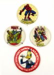 1975-76 Superhero Buttons (Marvel Comics) 1.75-2" in Diameter - Lot of 4