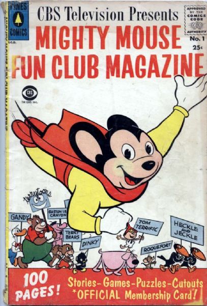 1957 Mighty Mouse Fun Club Magazine Pine Comics Silver Age Ungraded (MEARS Auction LOA)