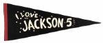 1968-75 crica  "I Love The Jackson 5" Full Size Onsite Pennant - Motown Michael Jackson