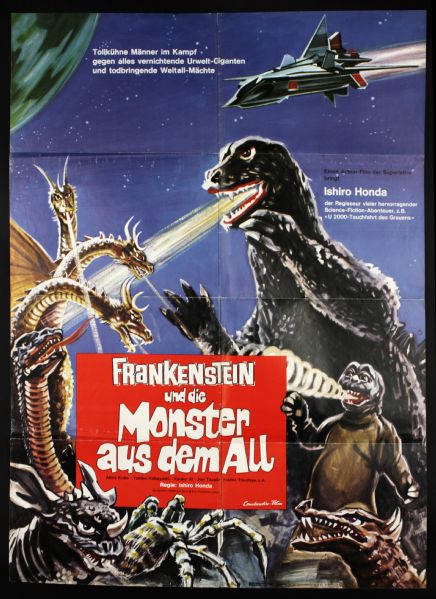 1968 Dracula vs. Frankenstein 23" x 34" Promotional Poster (MEARS LOA) German Version
