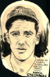 1933-46 Hank Greenberg Detroit Tigers "The Sporting News Collection Archives" 5" x 8" Original Illustration Art (Sporting News Collection Hologram/MEARS Photo LOA) Unique 1:1
