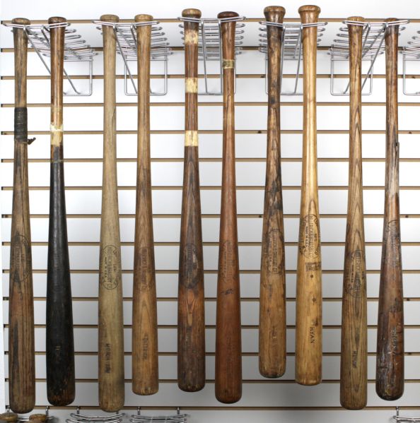 1917-32 H&B Louisville Slugger Professional Model Side Written Game Used Bats (Lot of 10)