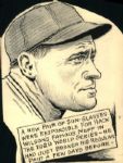 1929 Hack Wilson Chicago Cubs "The Sporting News Collection Archives" 5" x 7" Original Illustration Art (Sporting News Collection Hologram/MEARS Photo LOA) Unique 1:1