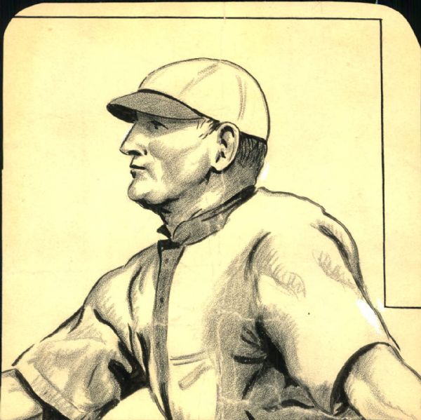 1910-14 Honus Wagner Pittsburgh Pirates "The Sporting News Collection Archives" 6.5" x 6.5" Original Illustration Art (Sporting News Collection Hologram/MEARS Photo LOA) Unique 1:1