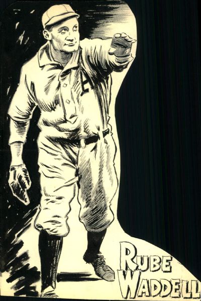 1900s circa Rube Waddell Philadelphia Athletics "The Sporting News Collection Archives" Original Illustration Artwork (Sporting News Collection Hologram/MEARS Photo LOA)