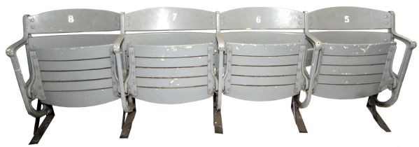 1950-97 Memorial Stadium Ballpark Seats - Lot of 4 #5-8 Inc. Cal Ripken #8 Memorial Stadium LOA