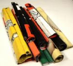 1950-97 Memorial Stadium Ballpark Vinyl Banners Baltimore Orioles & Colts - Lot of 12 With Team LOA