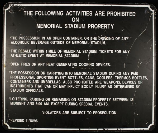 1950-97 Memorial Stadium Ballpark Signs Baltimore Orioles & Colts - Lot of 3 Memorial Stadium LOA