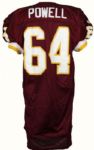 1997 Powell #64 Washington Redskins Game Issued Jersey (MEARS Auction LOA)