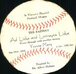 1946 Birth Announcement Daughter of Ad Liska "The Sporting News Collection Archives" Original Announcement (Sporting News Collection Hologram/MEARS Photo LOA)