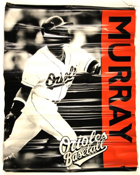 1950-97 Memorial Stadium Ballpark Vinyl 33" x 26 1/2" Banners Baltimore Orioles - Jim Palmer Eddie Murray & Boog Powell With Memorial Stadium LOA