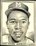 1954-59 Hank Aaron Milwaukee Braves "The Sporting News Collection Archives" Original Illustration Artwork (Sporting News Collection Hologram/MEARS Photo LOA)