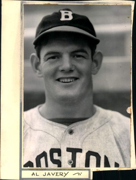 1940 Al "Beartracks" Javery Boston Bees "The Sporting News Collection Archives" Original 5.5" x 8" Photo (Sporting News Collection Hologram/MEARS Photo LOA)