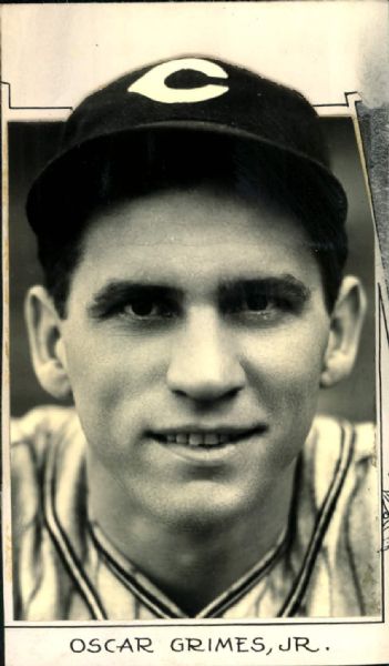 1938 Oscar Grimes Junior Cleveland Indians "The Sporting News Collection Archives" Original 4" x 7" Photo (Sporting News Collection Hologram/MEARS Photo LOA)