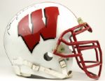 1990-91 Wisconsin Badgers Game Worn Helmet Signed by Barry Alvarez & Ron Dayne (MEARS Auction LOA) & JSA 