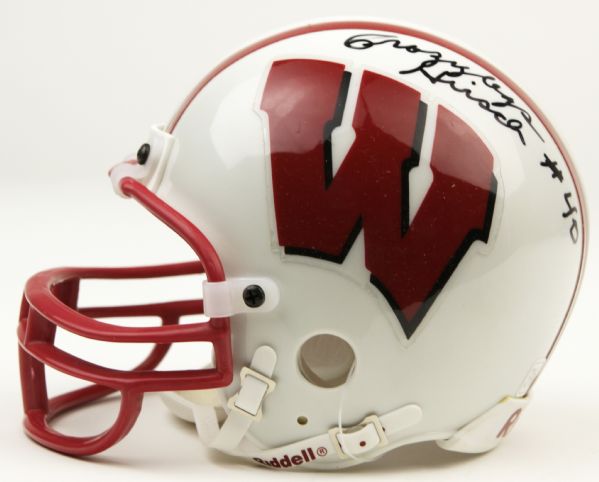  Elroy "Crazylegs" Hirsch Signed Wisconsin Badgers Mini-Helmet - JSA LOA 