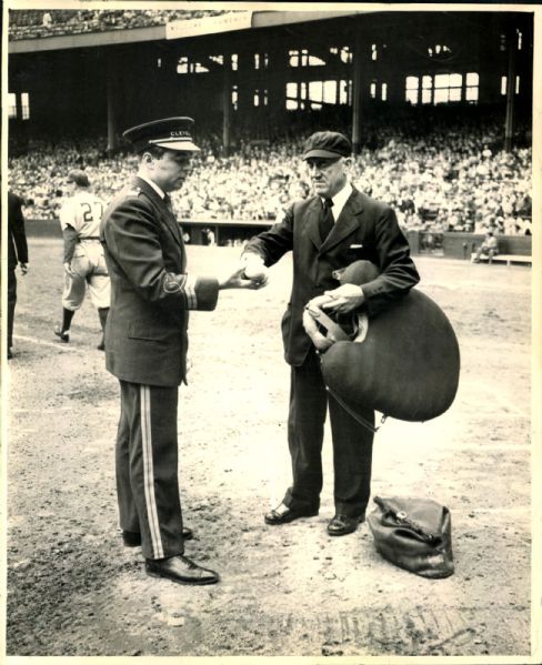1950s American League Umpire At Cleveland Stadium "The Sporting News Collection Archives" Original 8" x 10" Photo (Sporting News Collection Hologram/MEARS Photo LOA)