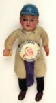 1957 Milwaukee Braves World Series Champs Pinback & Figure in folkart casket