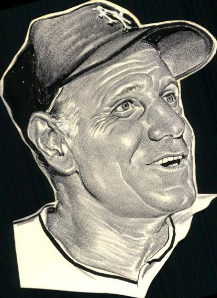 1948-55 Leo Durocher New York Giants "The Sporting News Collection Archives" Original Illustration Artwork (Sporting News Collection Hologram/MEARS Photo LOA) - Lot of 2