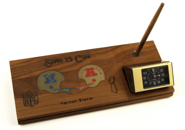 1982 Super Bowl XVI Super Club 15 Vernon Biever Personal Pen Clock Set In Working Order