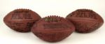 1966-67 Green Bay Packers Super Bowl I Multi-Signed Football - Lot of 3 With 35 Sigs. Incl. Aldridge Nitschke Pitts Taylor Starr McGee  - JSA