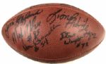 1966-67 Green Bay Packers Super Bowl I Multi-Signed Football - Lot of 3 With 35 Sigs. Incl. Aldridge Nitschke Pitts Taylor Starr McGee  - JSA