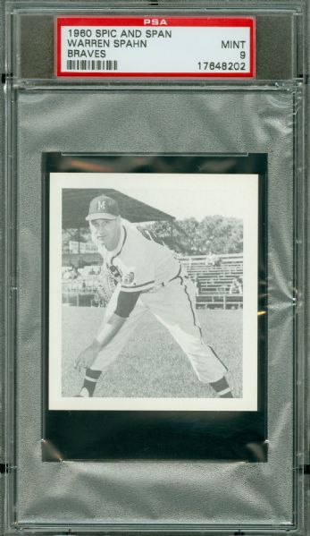 1960 Spic And Span Braves Warren Spahn PSA MINT 9 Highest Graded Pop 1