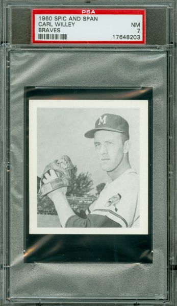 1960 Spic And Span Braves Carl Willey PSA NM 7
