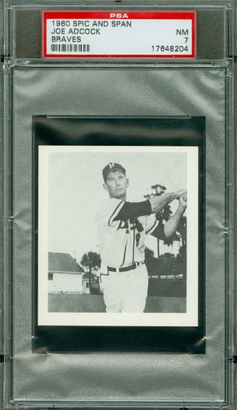 1960 Spic And Span Braves Joe Adcock PSA NM 7