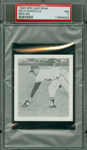 1960 Spic And Span Braves Felix Mantilla PSA NM 7