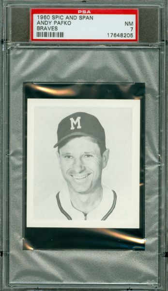 1960 Spic And Span Braves Andy Pafko PSA NM 7