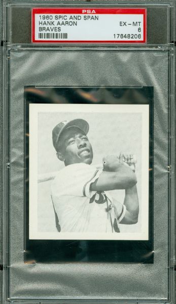 1960 Spic And Span Braves Hank Aaron PSA EX-MT 6