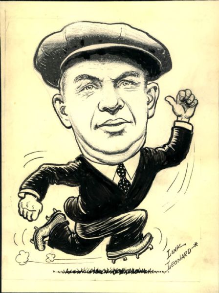 1920s Bill Klemm Umpire "The Sporting News Collection Archives" Original Illustration Artwork (Sporting News Collection Hologram/MEARS Photo LOA)