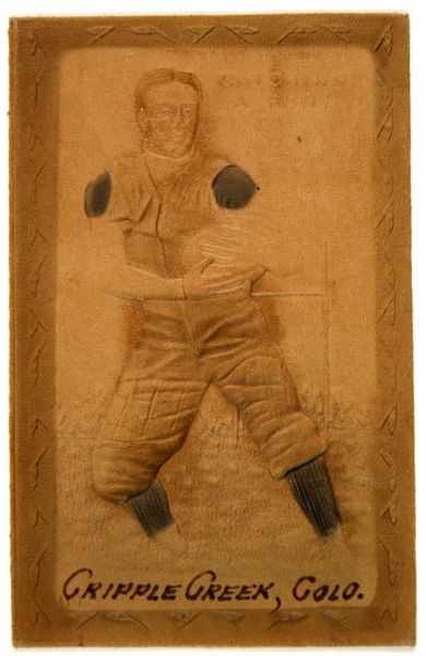 Circa 1907 Tanner Souvenir Football Player Leather Postcard