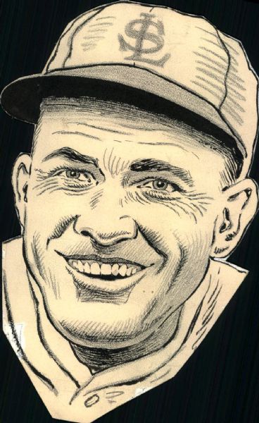 1930s Rogers Hornsby St. Louis Browns "The Sporting News Collection Archives" Original Illustration Artwork (Sporting News Collection Hologram/MEARS Photo LOA)